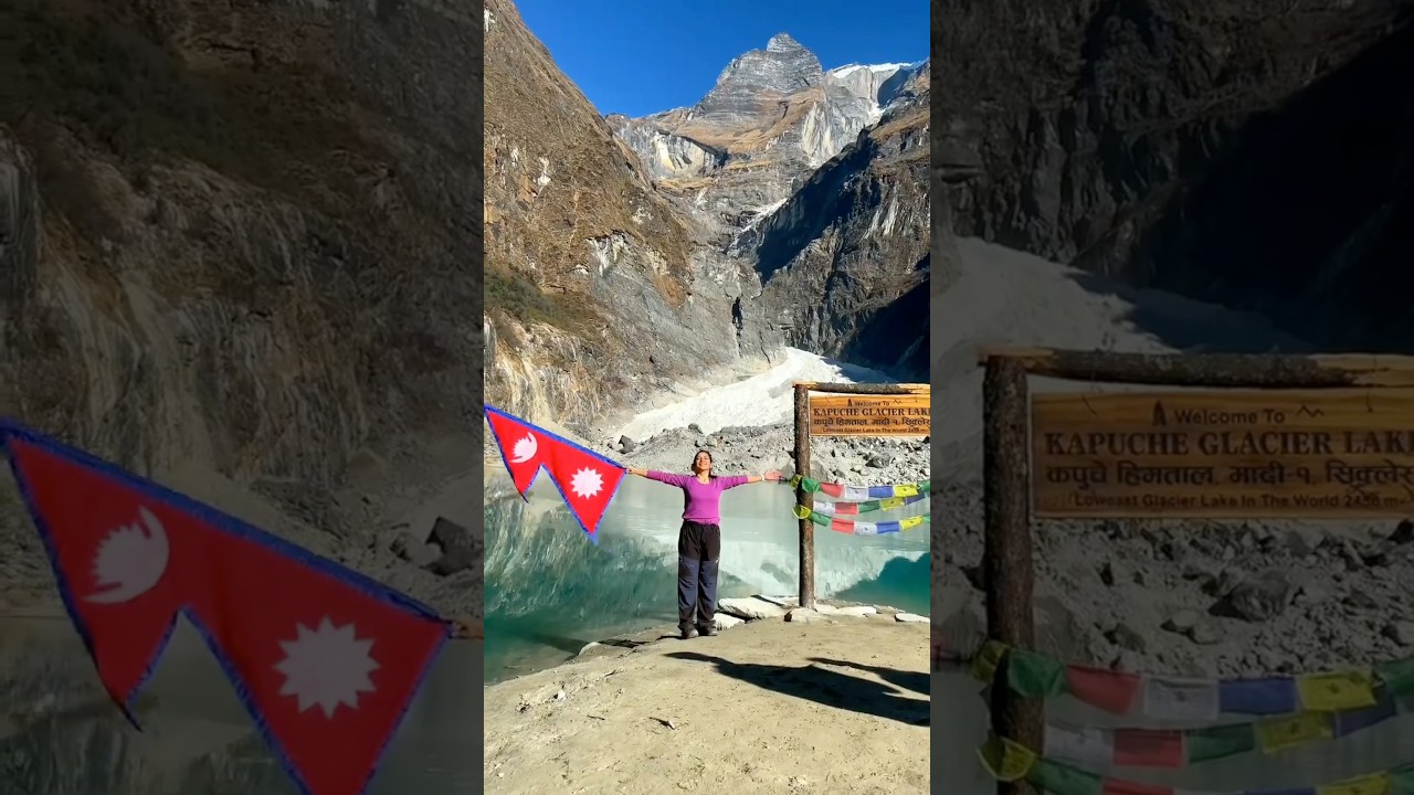 Worlds lowest-elevation glacier lake -kapuche glacier lake located in Nepal #glacierlake #Nepal