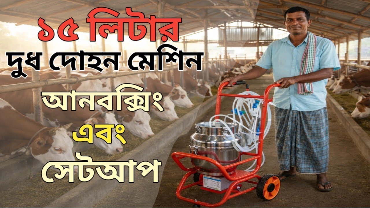 গাভীর জন্য ১৫ লিটার দুধ দোহন মেশিন - সহজ সেটআপ ভিডিও | Version-6 | Milking Machine Unboxing & Setup