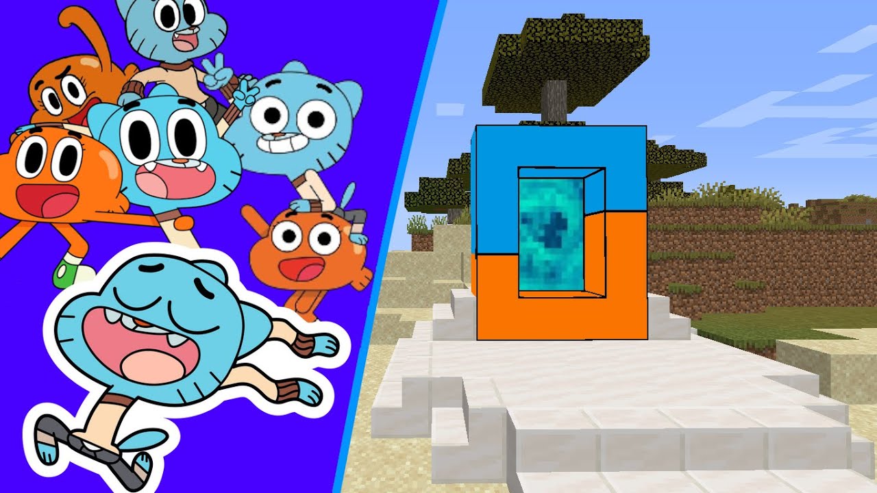 👉Como hacer un portal a la dimension de EL INCREIBILE MUNDO DE GUMBALL en MINECRAFT