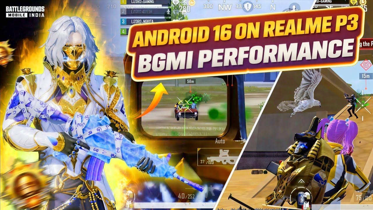 Realme P3 5g🔥 android 16 bgmi performance | Realme P3 bgmi test with fps meter 🔥
