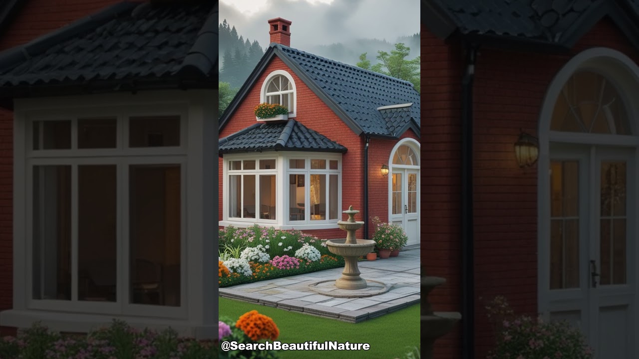 Charming Countryside Cottage 🏡 Serene Garden & Misty Mountains | 4K Cozy Nature Ambience