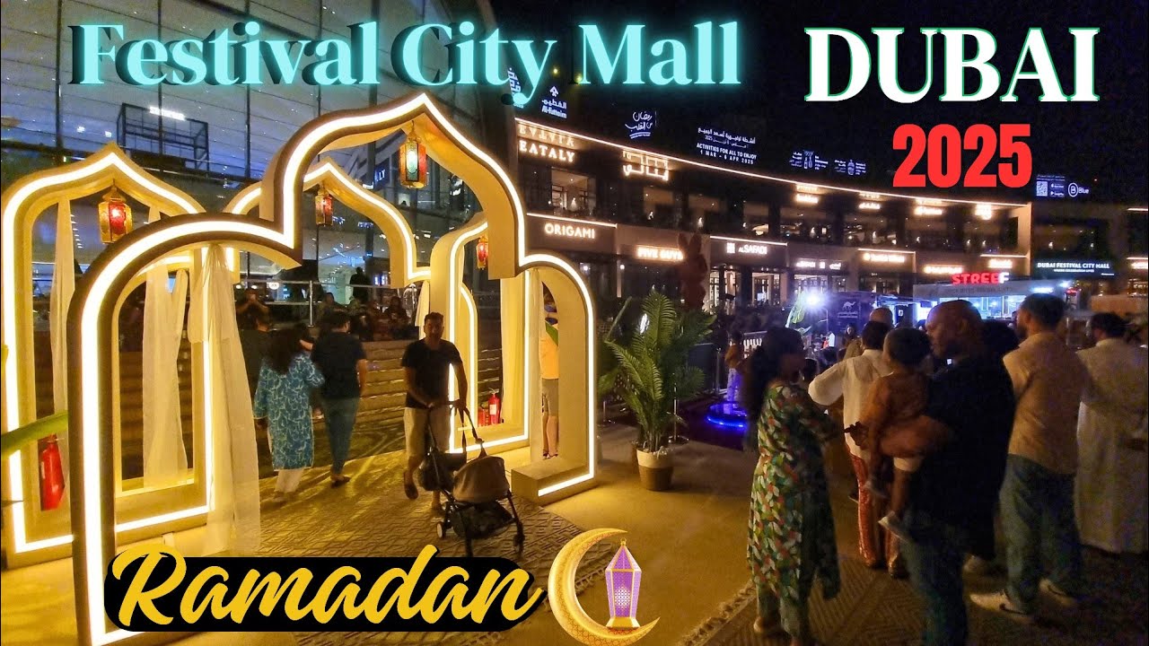 Ramadan 2025 at Festival Bay: Market, Fireworks & IMAGINE | Dubai Festival City Mall [4K]