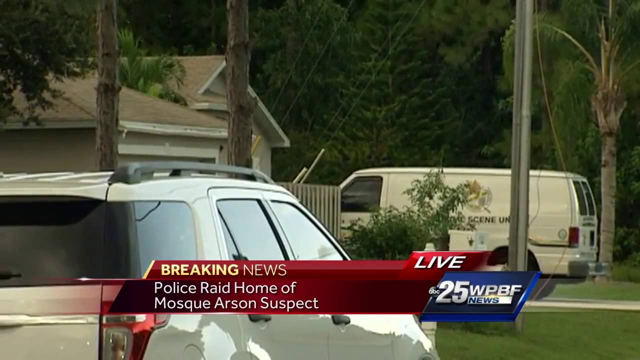 Police raid home of suspect in mosque arson case