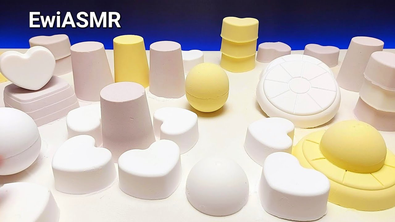 baking soda crushing ASMR | satisfying crunchy hearts and disks