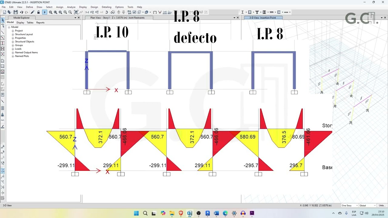 ETABS - INSERTION POINT Y ELEMENTOS LINKS