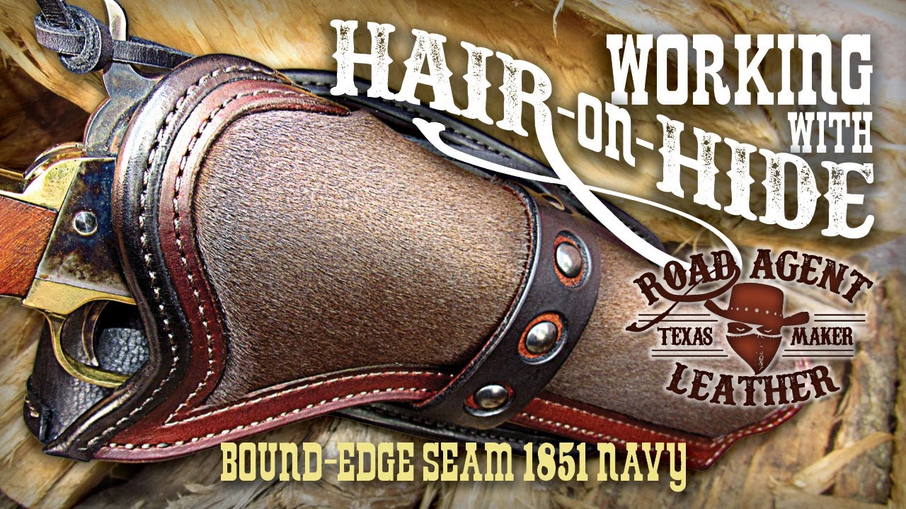 Working with Hair-on-Hide Leather: Edge Binding on a 1851 Navy Holster ASMR Leathercraft