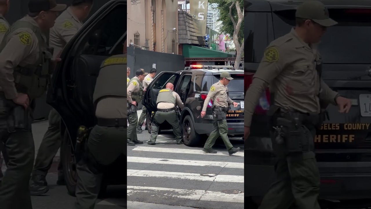 The Los Angeles Sheriff&rsquo;s Department Force A Suspect Into Their Patrol Vehicle In #westhollywood