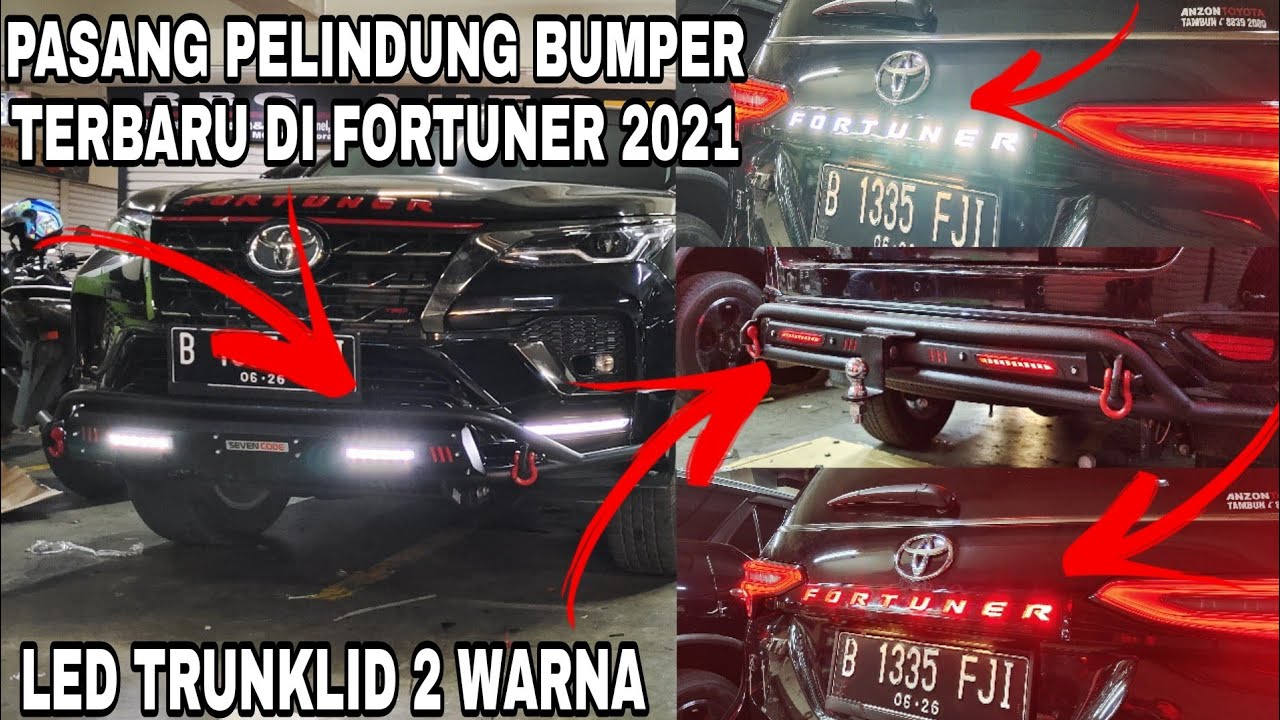 PASANG PELINDUNG BUMPER TERLARIS & TRUNKLID LED 2 WARNA | Fortuner TRD Sportivo 2021