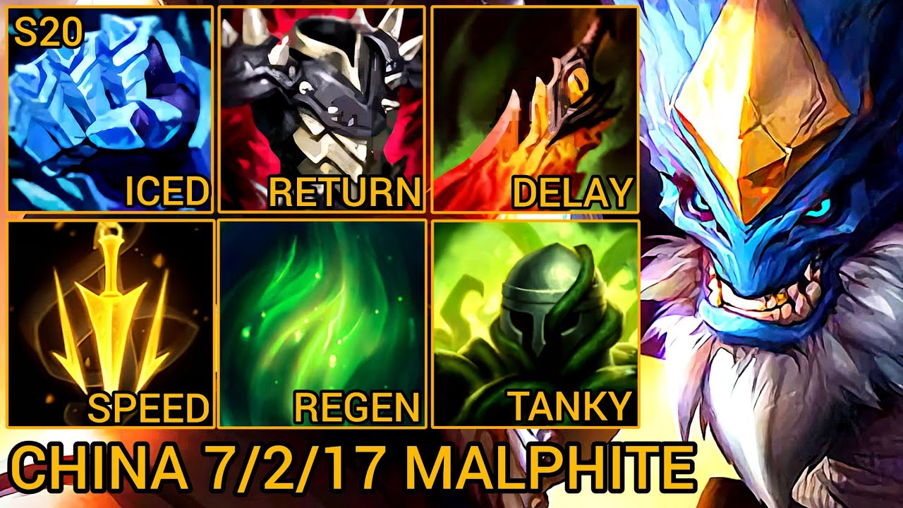 Challenger Malphite Jungle MVP S+ 7/2/17 - China Wild Rift New Meta Build & Runes By Tiarty