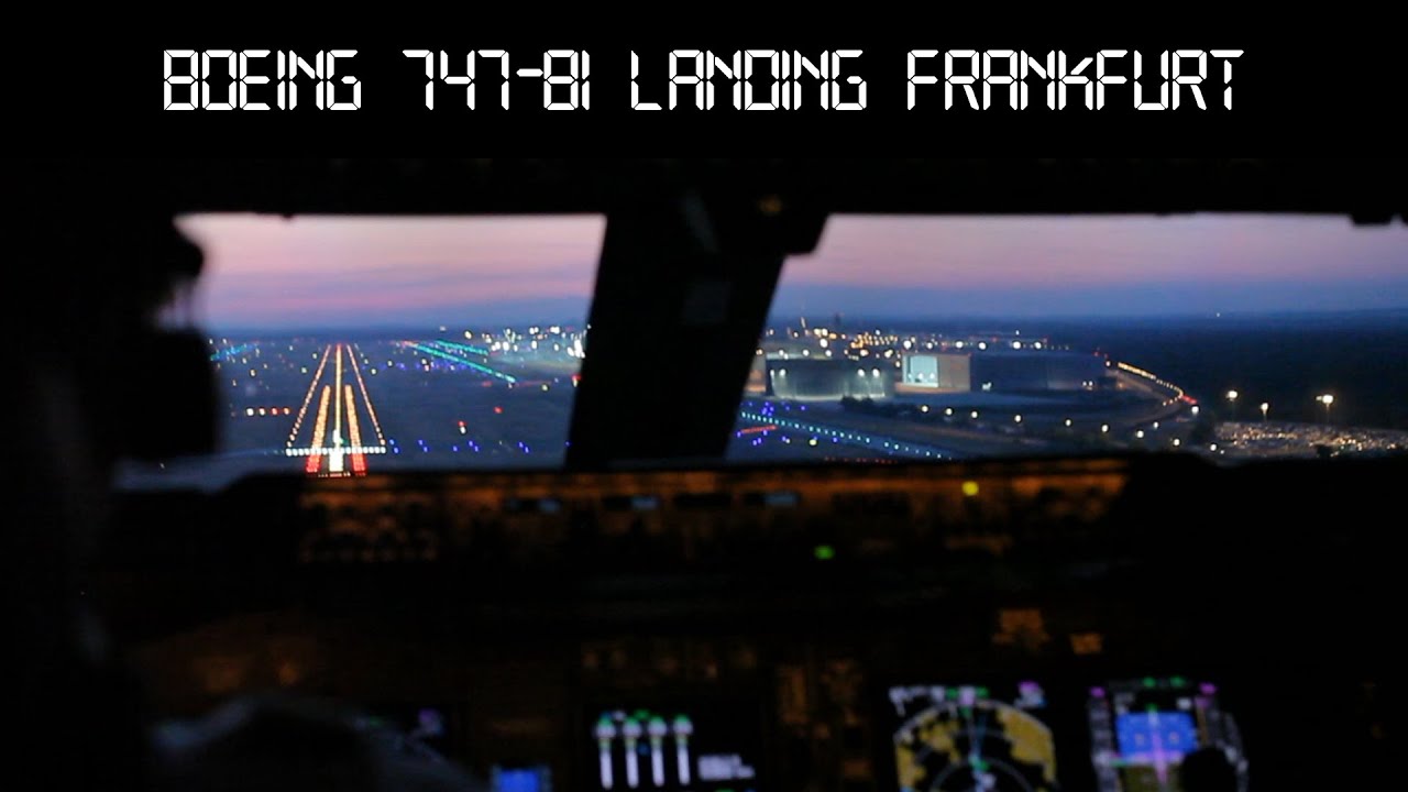 Boeing 747-8 Lufthansa Cockpit | landing in Frankfurt