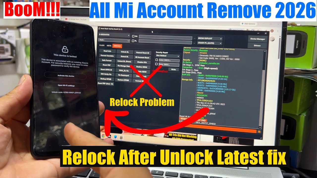 All Xiaomi Mi Account Remove 2026 Mi Account Unlock Tool | redmi/poco mi account bypass fix Relock.