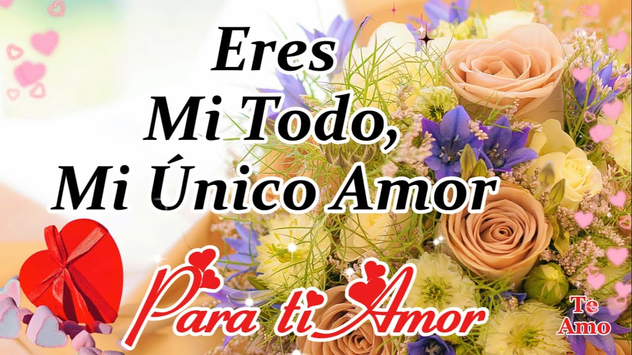 ERES MI ÚNICO AMOR TE AMO  Gracias por ser mi todo, amor de mi vida. 💖 Linda dedicatoria  para TI