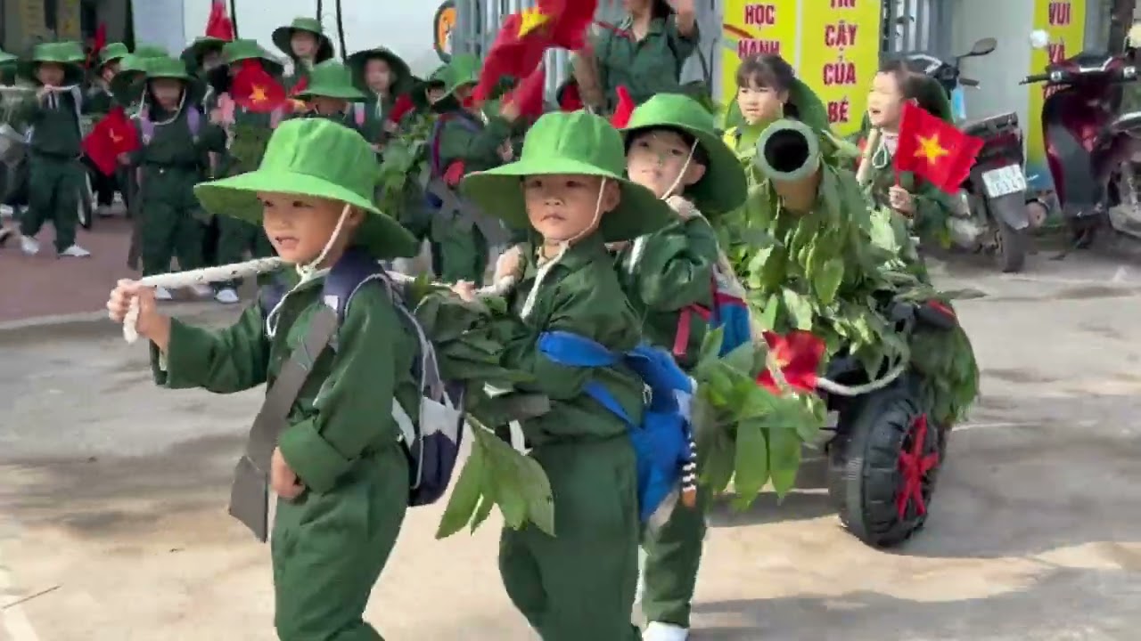 Các chú bộ đội đáng yêu lớp 5 - 6T A1 - trường mầm non Thanh Luận