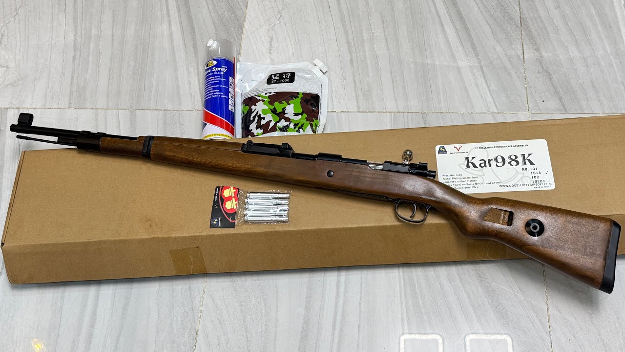 Kar 98K ไม้แท้ๆ DB 101A 🛎️ปืนบีบีกันอัดลมชักยิงทีละนัด คัดปลอก งานสวยๆจากค่าย DOUBLE BELL