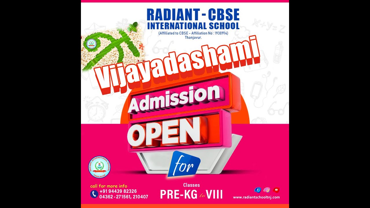 Vijayadasami Admission Radiant International Nursery & Primary School - 2022