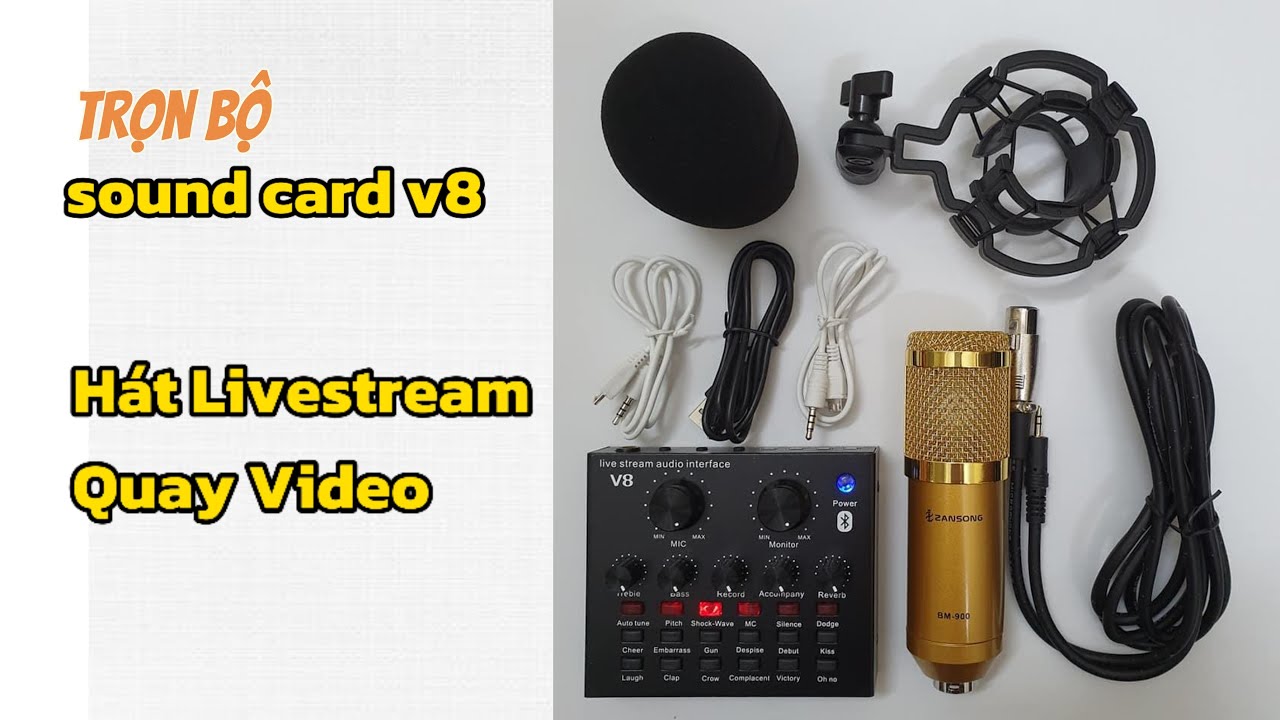 Anh Hai Khang | Review Trọn Bộ sound card v8 BT Hát Livestream & Quay Video...
