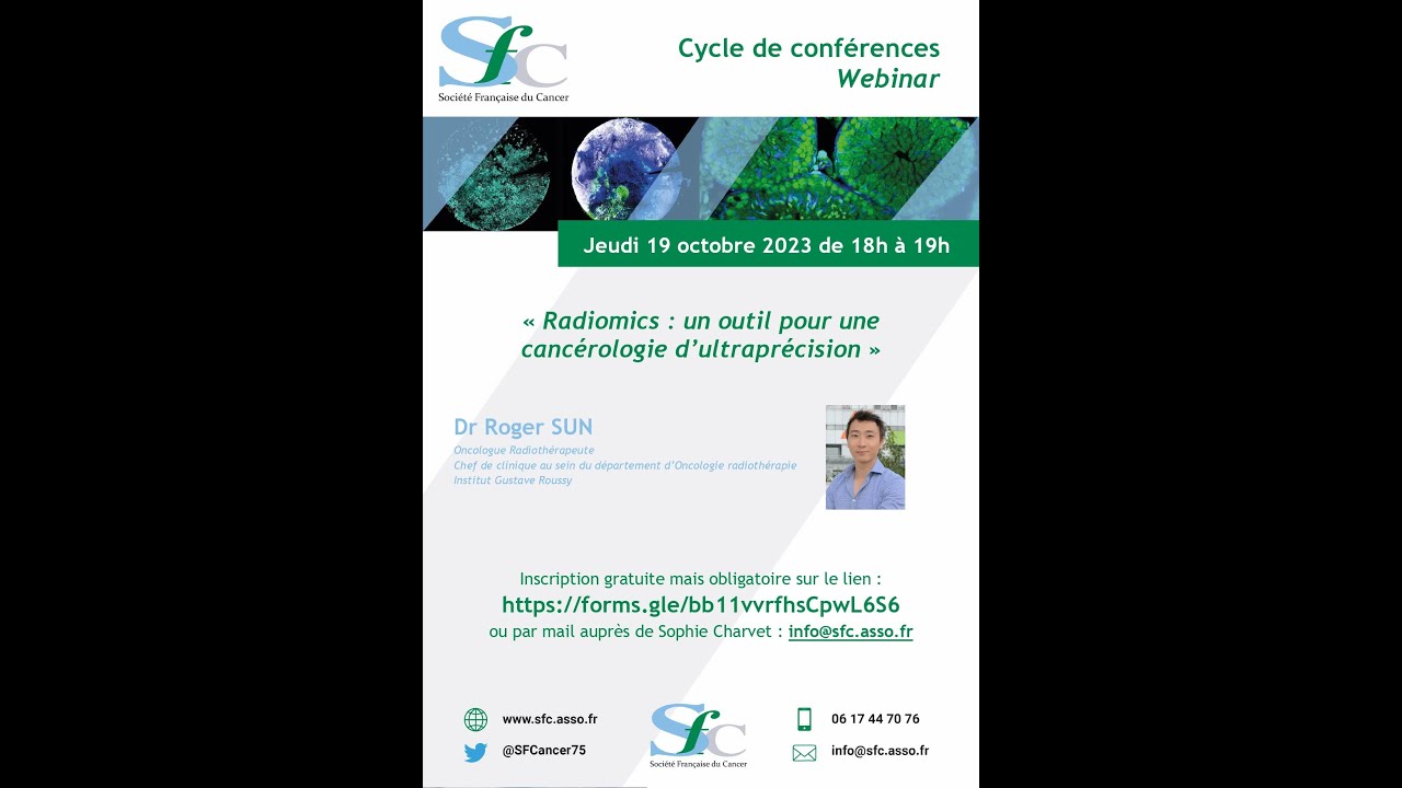 Webinar SFC par Roger SUN sur le Radiomics