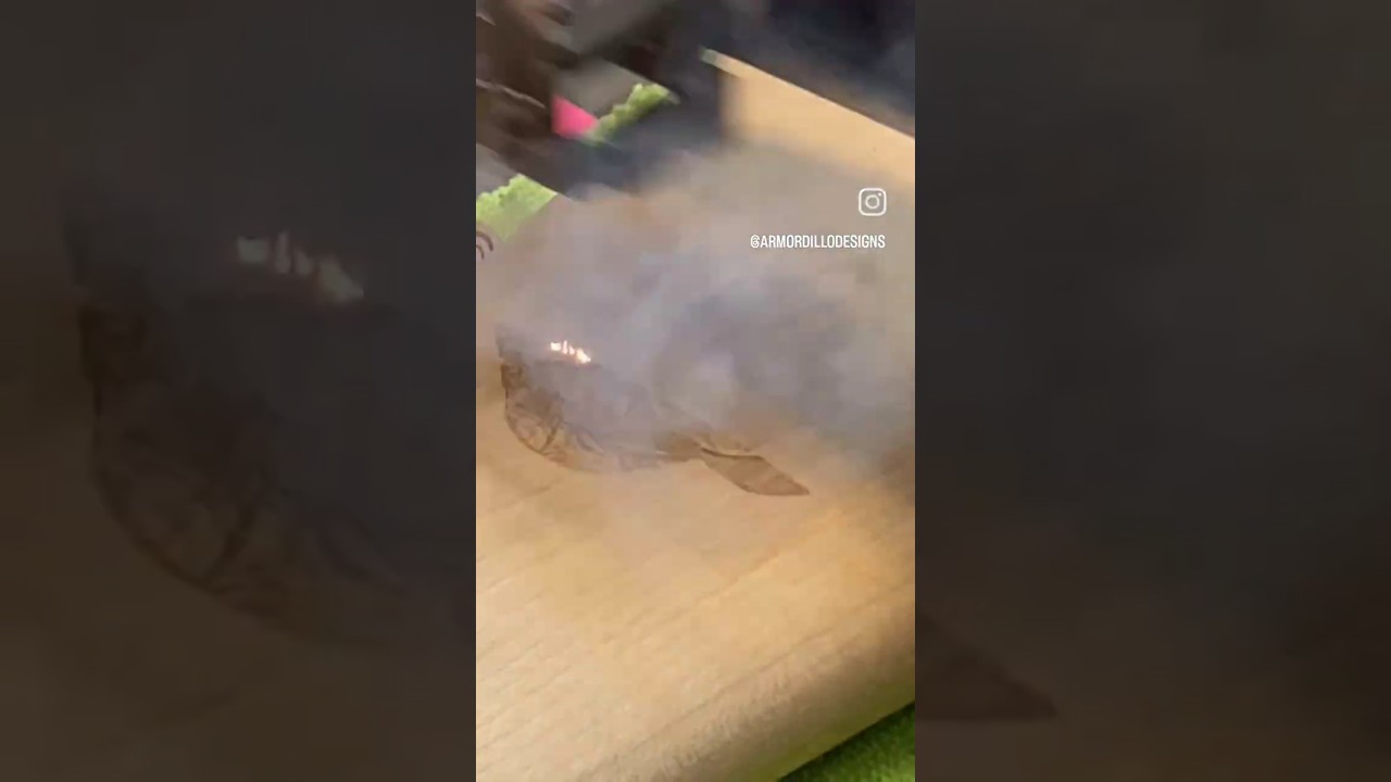 Laser Etching a rifle stock!  #woodworking #madeintexas #laser #asmr