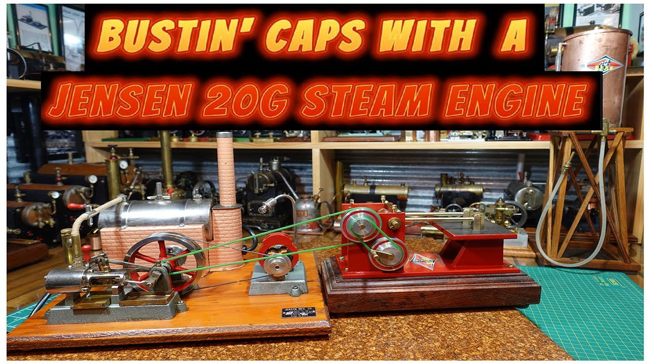 Jensen 20G Model Toy Steam Engine + Steam Hammer + Toy Caps = FUN