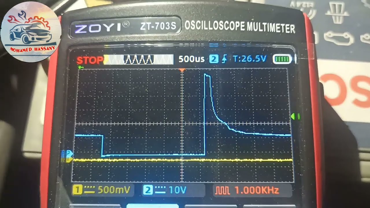 ازاي تعرف رشاش البنزين في عطل أو لا .إشارة بخاخ البنزين على الأسكوبinjector waveform on oscilloscope