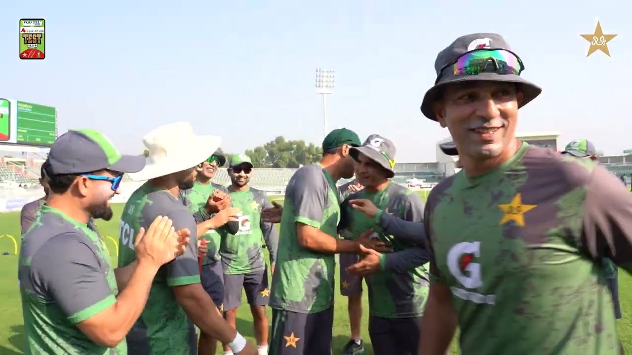 Pakistan Test player #260 Asif Afridi receives his debut cap from Shaheen Shah Afridi