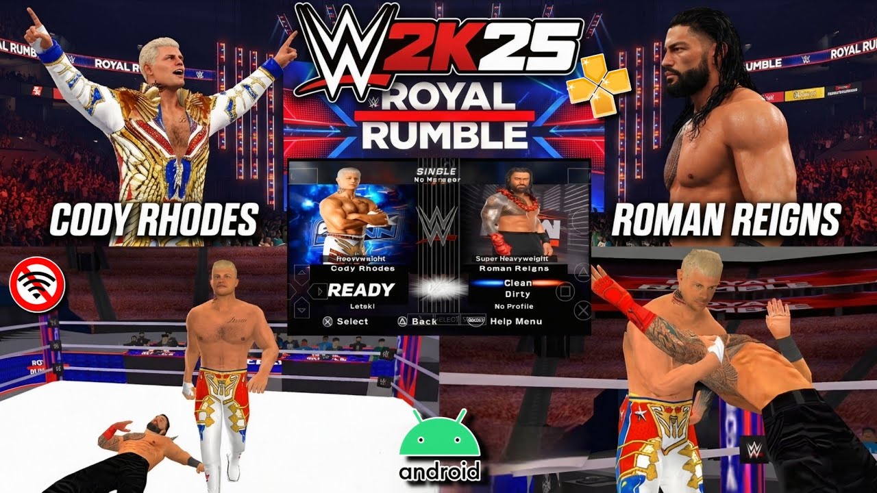 NEW SVR 2007 MOD WWE 2K25 PSP | CODY & ROMAN FULL ENTRANCE & GAMEPLAY!