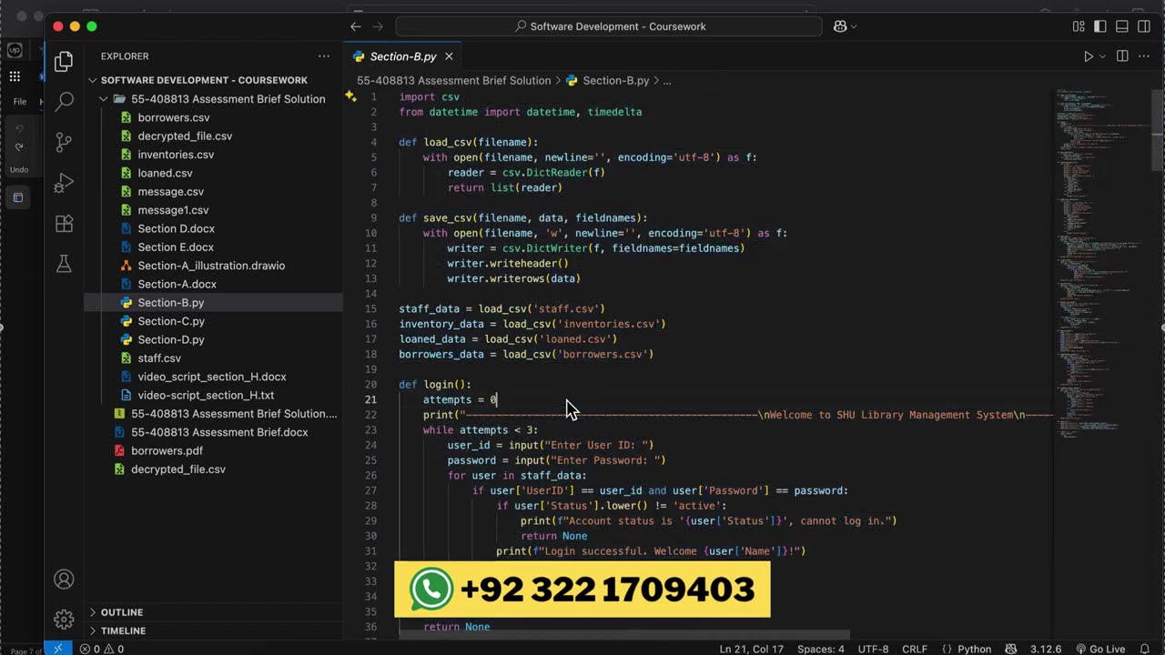 Software Development 55-408813 Assessment Brief