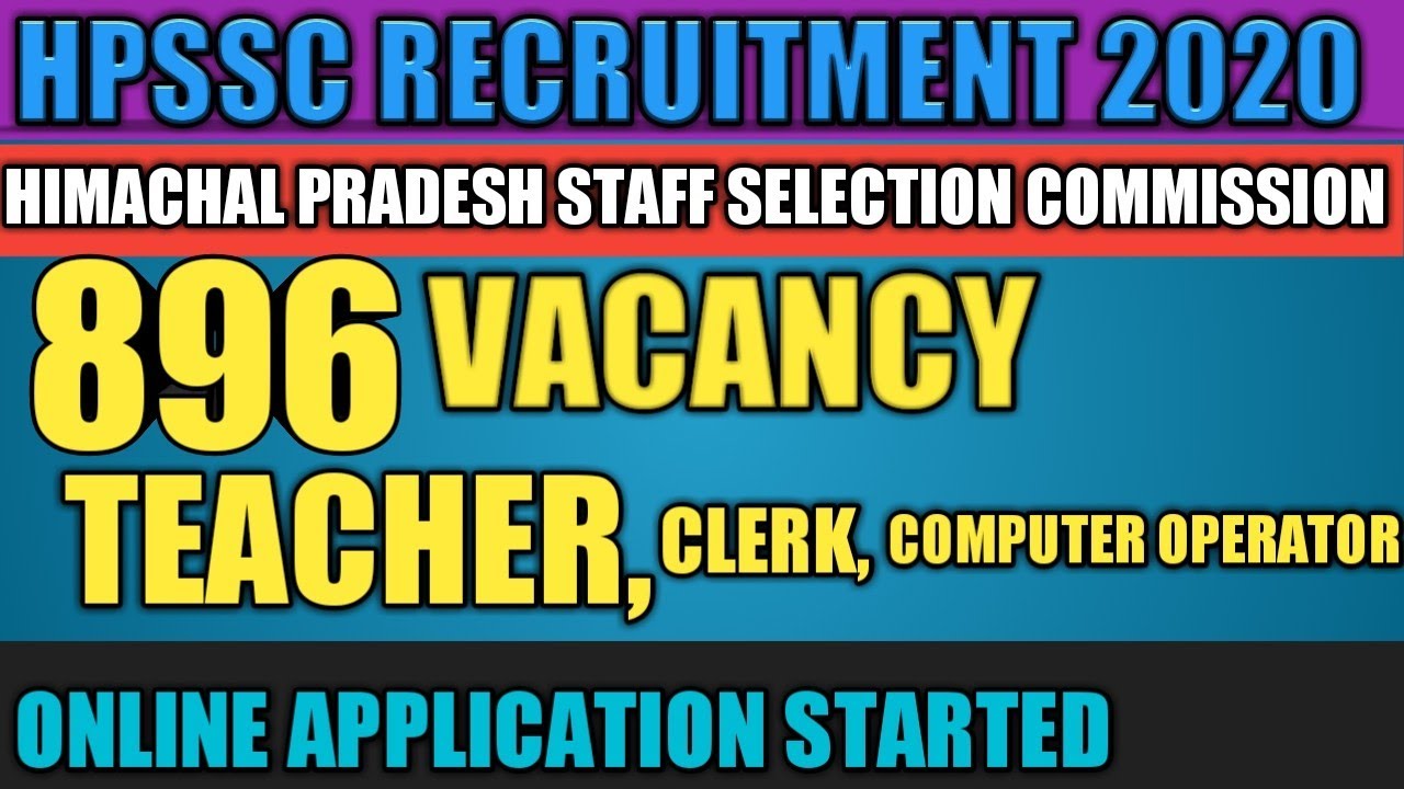 HPSSC Hamirpur Notification 2020 | HPSSC Vacancy 2020| HPSSC Recruitment 2020। SHINING SURFERS।
