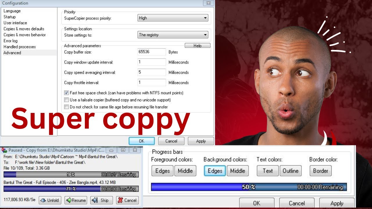 how to increase super copy speed SuperCopier Configuration/ file transfer with super copy fullspeed