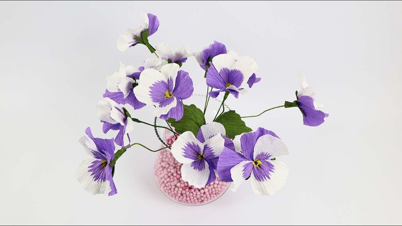 DIY Paper Pansy Flowers | Crepe Paper Pansy Flower Tutorial | How To Make Paper Pansy Flowers