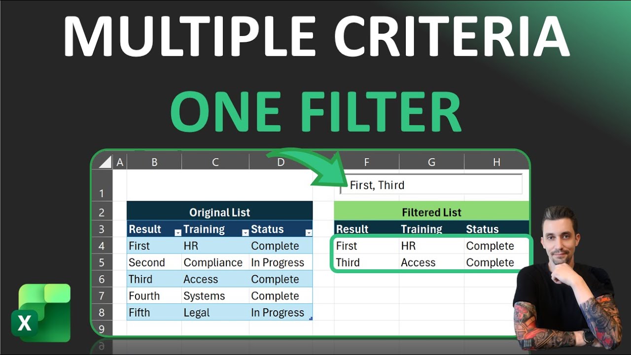 Excel Tips - Dynamic Text Filter | Search Multiple Criteria from One Column | Practice Workbook