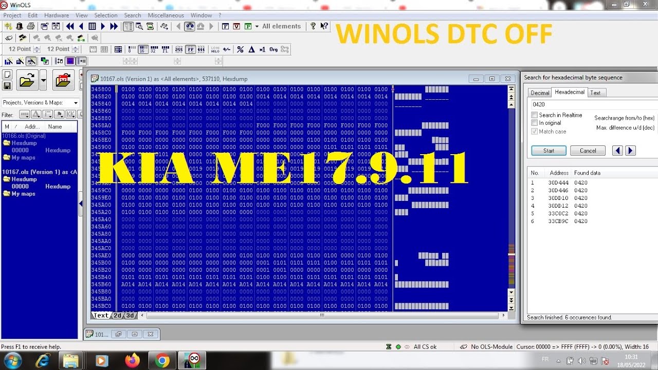 13) KIA ME17.9.11 Winols EXTRACT TABLE DTC MASK & DTC OFF P0420 مسح وإلغاء الأعطال ببرنامج الوينأولس