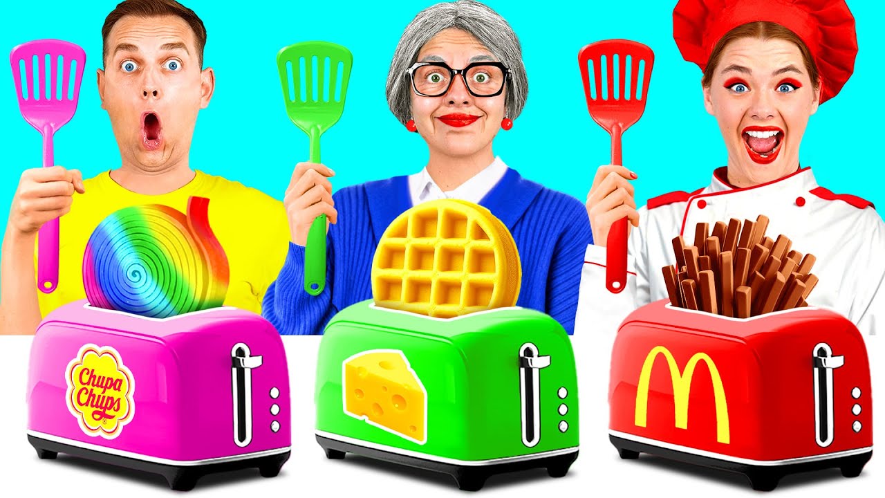 Já vs Babička Kuchařská Výzva | Skvělé Žertíky a Triky TeenTeam Challenge