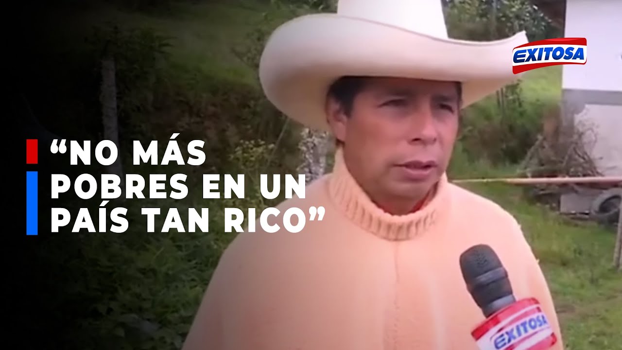 🔴🔵Pedro Castillo ratifica su eslogan para la segunda vuelta: “No más pobres en un país tan rico”
