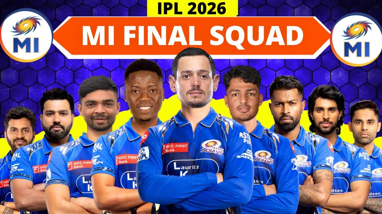 IPL 2026 - Полный и окончательный состав команды Mumbai Indians | Список игроков команды MI на 20...