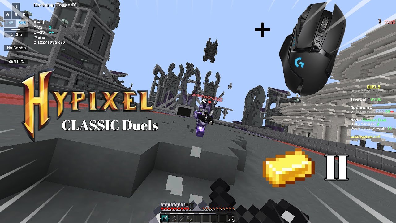 Owning People in Hypixel Classic Duels (Gold II) + Mouse Sounds