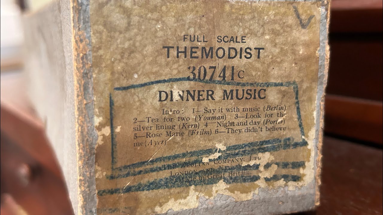 Dinner Music no. 14 - Full Scale Themodist 30741c (88 note version of Ampico roll)