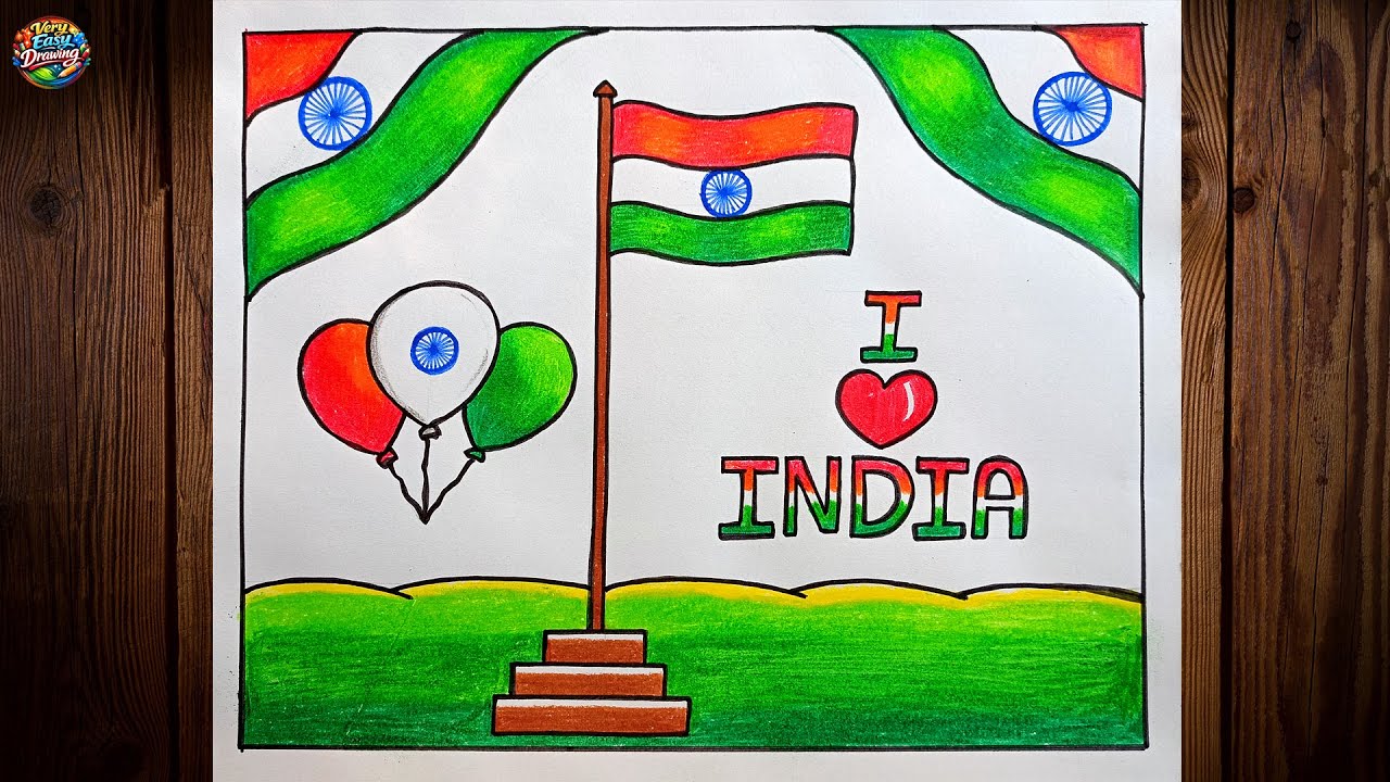 Republic Day Drawing Easy | Happy Republic Day Drawing | How To Draw Republic Day Poster Easy