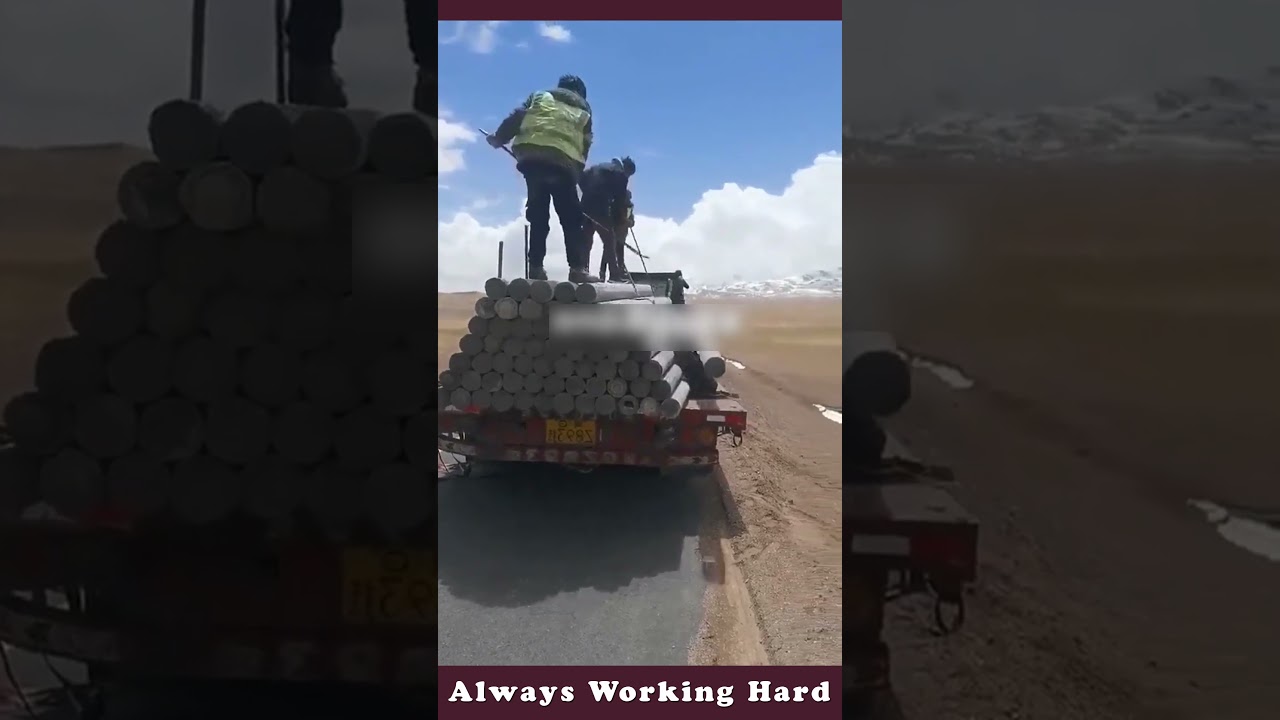 The Process Of Lowering The Pole | Good Tools And Machinery Make Work Easy