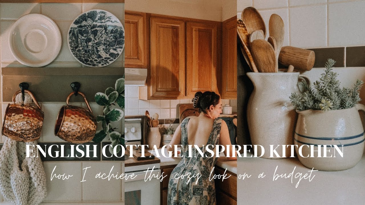 ENGLISH COTTAGE KITCHEN AS A RENTER| budget friendly, thrifted and vintage finds 🧺