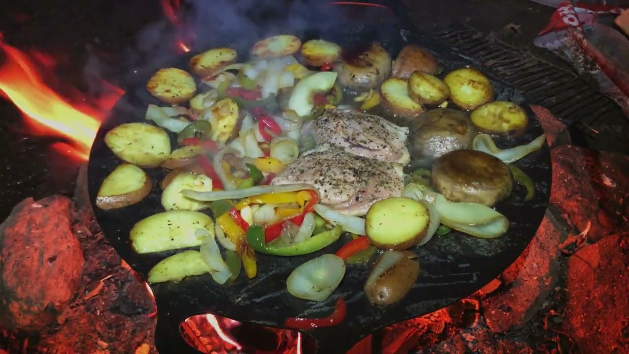 Patagonia Campfire Cooking 🔥 Cast Iron Sizzle & Fire Sounds for Relaxation