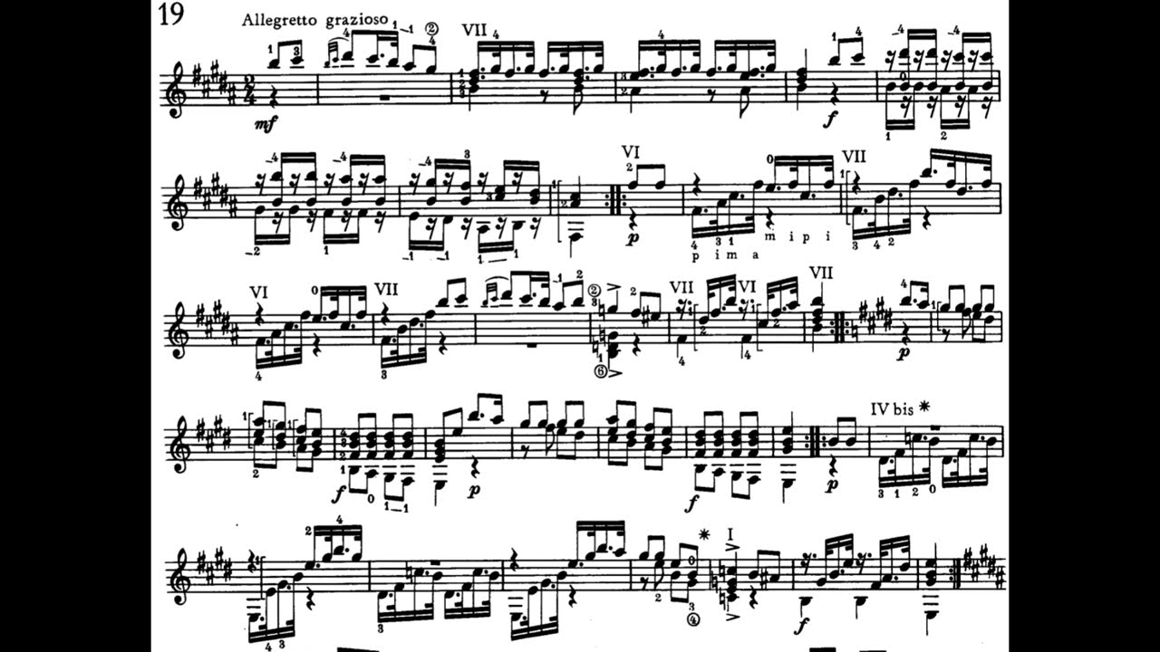 Legnani - 36 Caprices, Op. 20: No. 19 in B Major, Allegretto grazioso (Sheet Music)