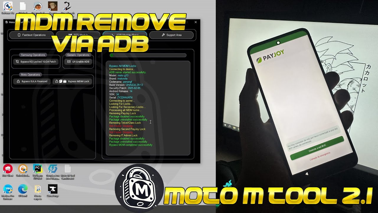 Remover Bloqueo MDM En Dispositivos Android Via ADB Usando Moto-M Tool 2.1.1