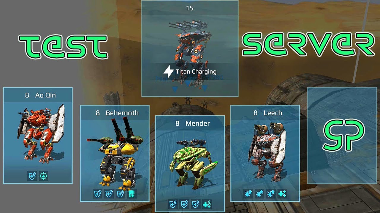 War Robots Ao Quin Behemoth Mender Ao Ming Leech Test Server Gameplay