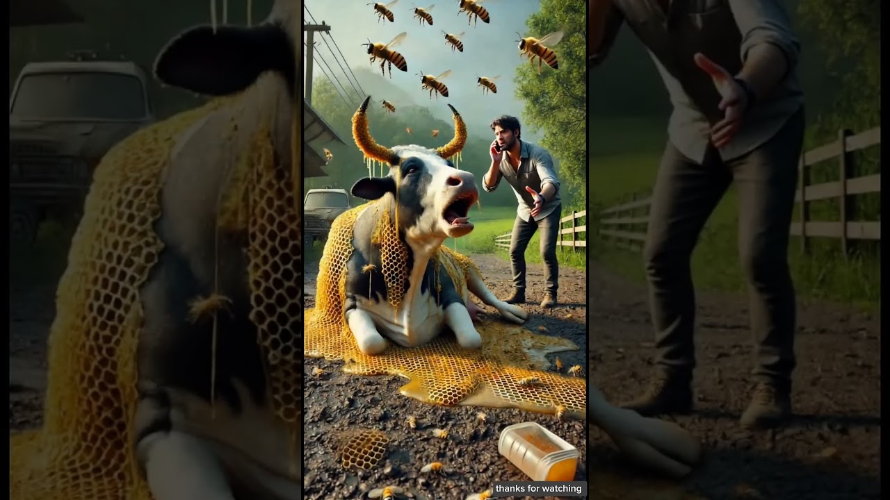 Brave Rescue Team Saves Cow From Deadly Bee Attack! 🐄🐝