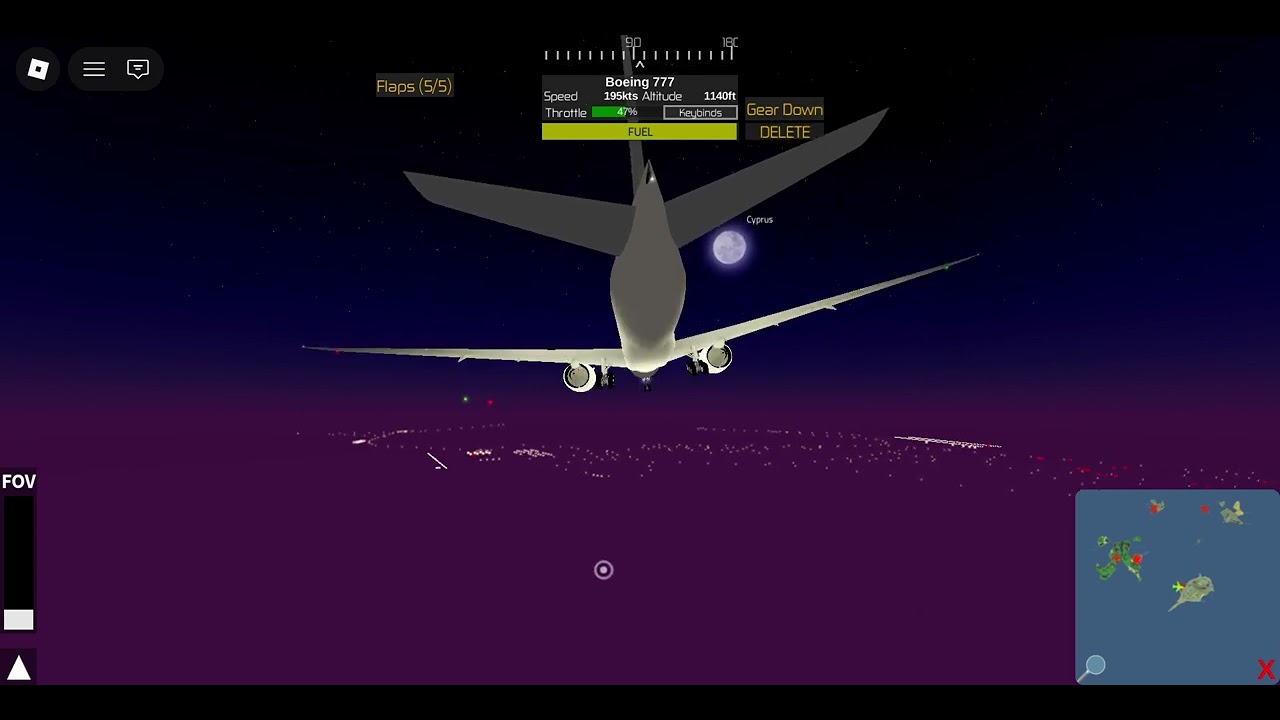 Flying A Blank 777F From Greater Rockford Airport To Lacarna Airport In PTFS Roblox