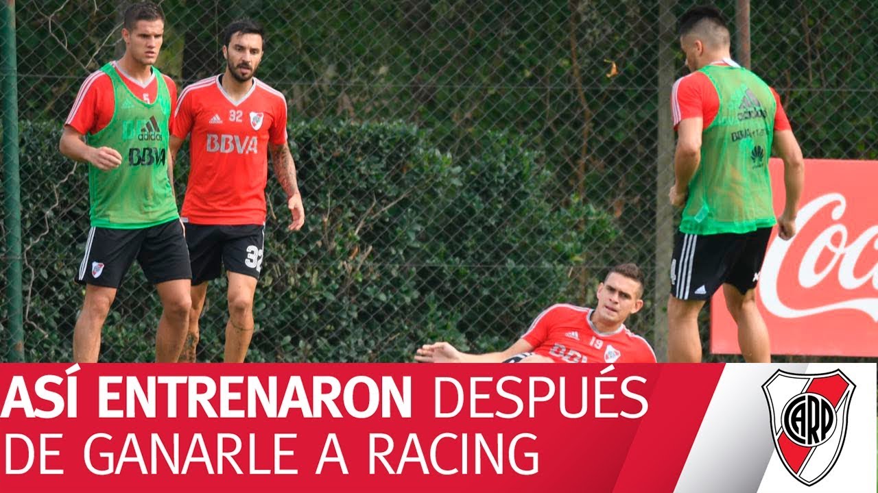 Entrenamiento en River Camp después de la victoria ante Racing