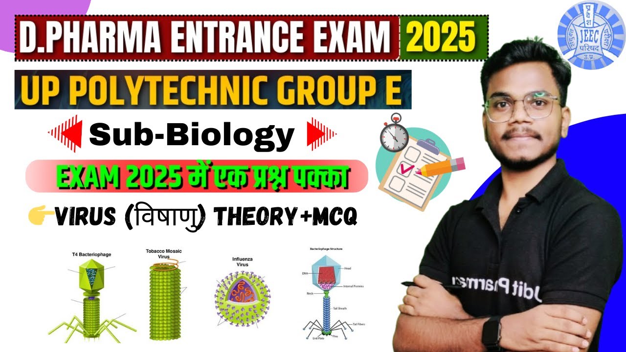D Pharma Entrance Exam 2025 | Virus विषाणु | Concept+ Imp MCQ | By-Mithilesh Sir