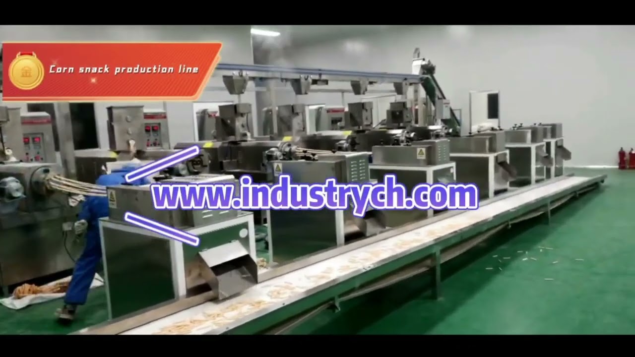 Corn snack production line working video
