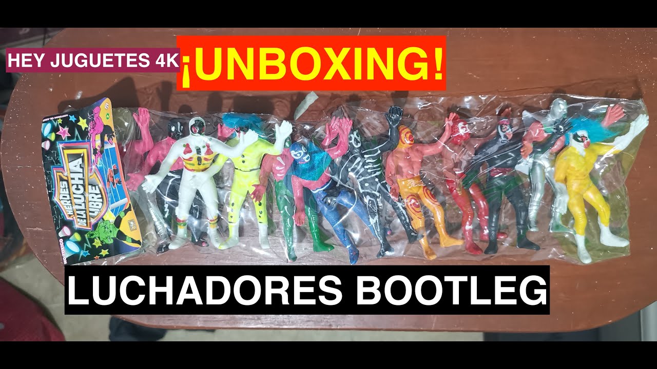 UNBOXING LUCHADORES BOOTLEG SUPER ECONÓMICOS - HEY JUGUETES 4K